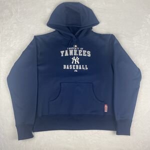 Majestic New York Yankees Sweater Adult Small Blue Hoodie Sweatshirt Therma Base